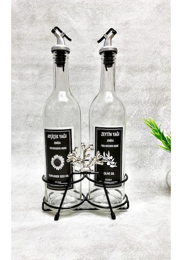 Gümüş Mercan Kısa Stant 2 Adet Şeffaf 750 Ml Etiketli Akıtıcılı Y