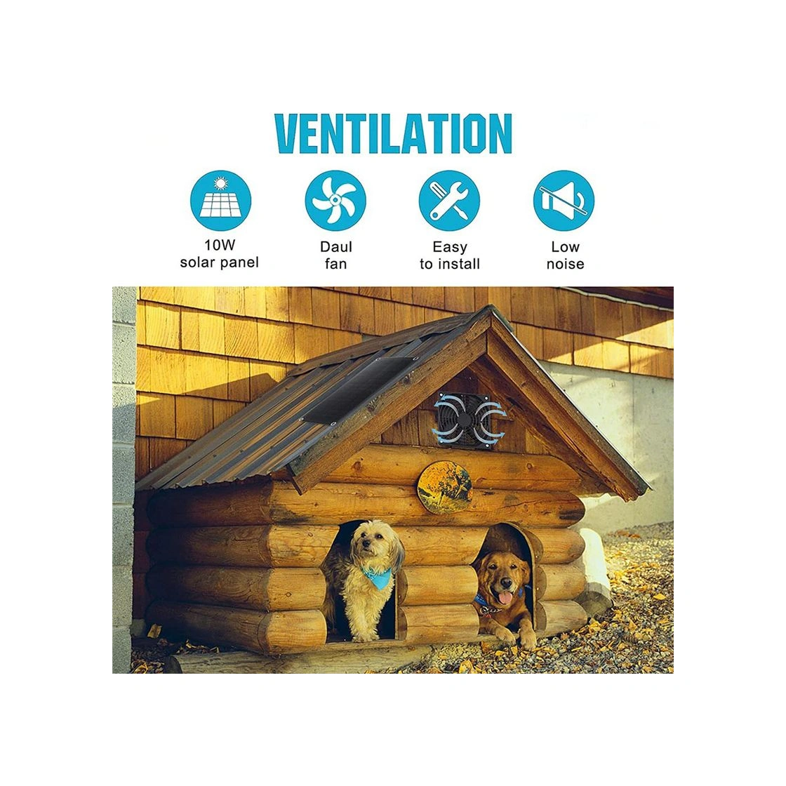 Anjiexun 10w Güneş Enerjili Fan, Güneş Enerjili Havalandırma Egzoz Fanı Yüksek Hızlı Hava Akışı Dış Kiti, Tavuk Kümesleri, Seralar, Kulübeler İçin 1 Fan
