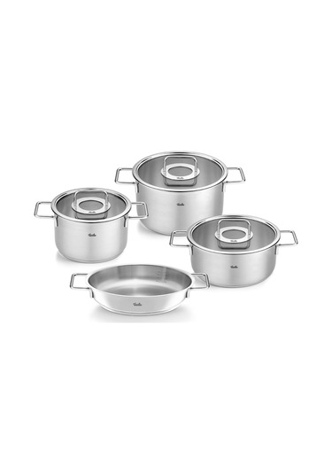 Fissler Pure Collection Cam Kapak 7 Parça Tencere Seti Gri