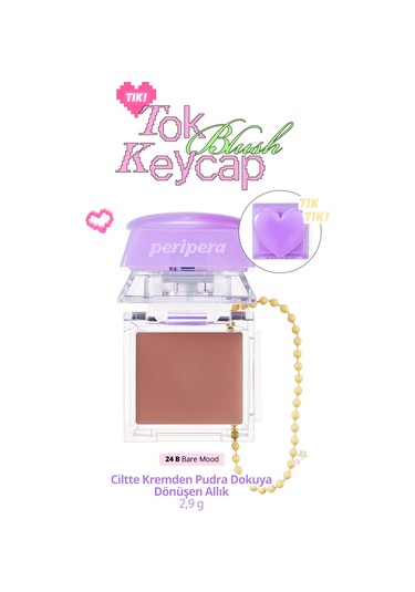 Ciltte Kremden Pudra Dokuya Dönüşen Allık Perıpera Tok Blush Keycap 24 Bare Mood