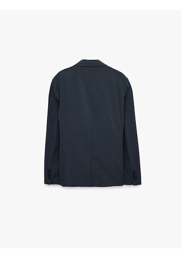 Koton Regular Fit Uzun Kollu Cepli Düğmeli Gömlek Yaka Blazer Ceket Lacivert 6sam50005nw