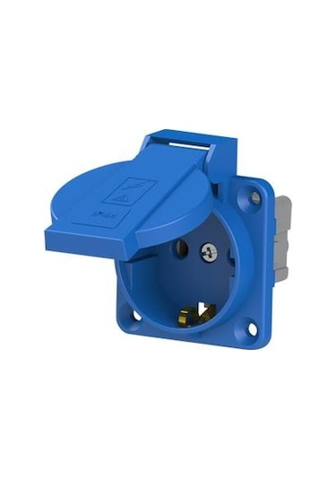 Ne-Ad Marka 1x16 A Kapaklı Topraklı Pano Prizi Mavi