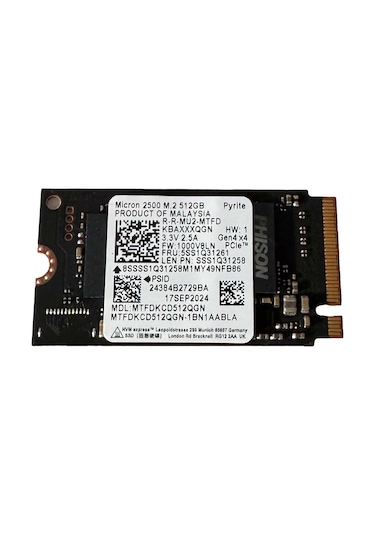 Micron 2500 Mtfdkcd512qgn 512gb 4200/2000mb/s Gen4x4 M.2 22x42 Ssd Diğer