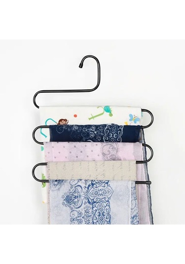 Geekyou Stokelemeyi Kolaylaştıran Paslanmaz Çelik S-şekilli Çanta, Pantolon, Eşarp Ve Kemer Organizatörü - 5 Adet Simultane Saklama Kapasitesi Gümüş