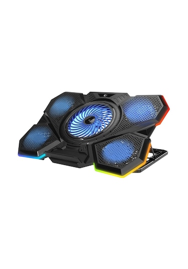 Addison Rampage Ad-rc13 Bellatrıx Siyah 5 Fan 2 Usb Rgb Işıklı 15"-17" Notebook Soğutucu Stand