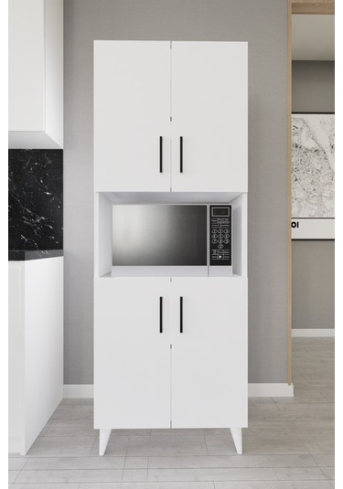 Hobbie Mikrodalga Mutfak Dolabı Beyaz Beyaz