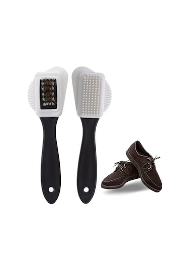 Çift Taraflı Pratik Taşınabilir Süet Nubuk Deri Çizme Bot Ayakkabı Temizleme Bakım Fırçası 5250 Çok Renkli
