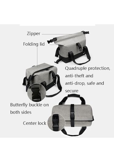 Baona Bn-h014 Slr Fotoğraf Makinesi Omuz Çantası Dijital Depolama Koruyucu Su Geçirmez Çanta Gri Diğer