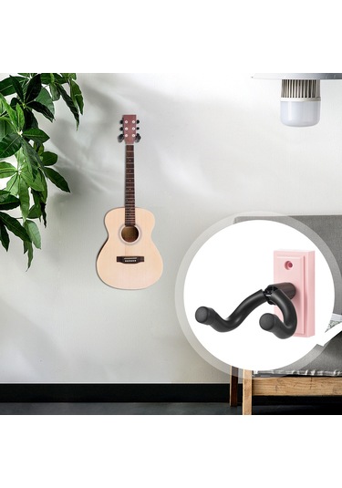 Ranyeek Pembe Gitar Duvar Asma Aleti - Ukulele, Mandolin Ve Gitar İçin Uygun - Abs+metal+silikon Malzeme Pembe