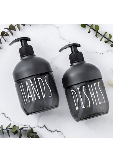 Porsima C-527 Cam Cool Sıvı Sabunluk Seti 2'Li 425 ML Antrasit