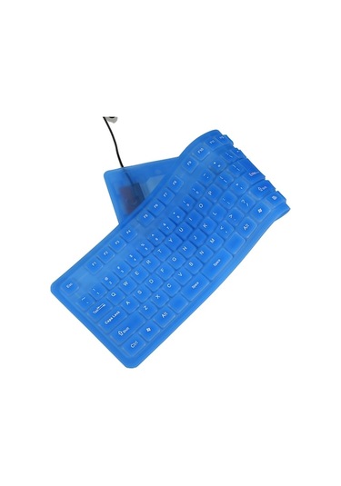 Dancemonkey 108 Tuş Esnek Katlanabilir Klavye Su Geçirmez Toz Geçirmez Mavi, Dizüstü Bilgisayar Kullanıcıları İçin Sessiz Tuşlar