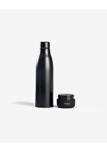 Hepsi Bir Arada 17 Oz Paslanmaz Çelik Su Şişesi Ve 5700 Mah Taşınabilir Güç Bankası, Bulaşık Makinesi Kasası, Siyah Black