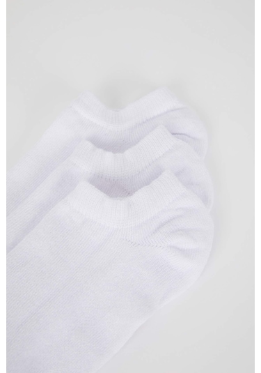 Defacto Kadın Pamuklu 3'lü Sneaker Çorap K5974AZNSWT1 Beyaz