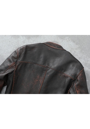 Eskitme Silme Mont Hakiki Deri Siyah - Kahverengi