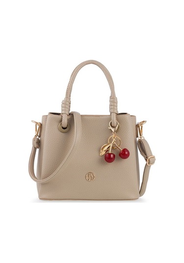 Bilik Deri Logo Detaylı Vizon Kadın El Çantası Riv 145-r Vizon