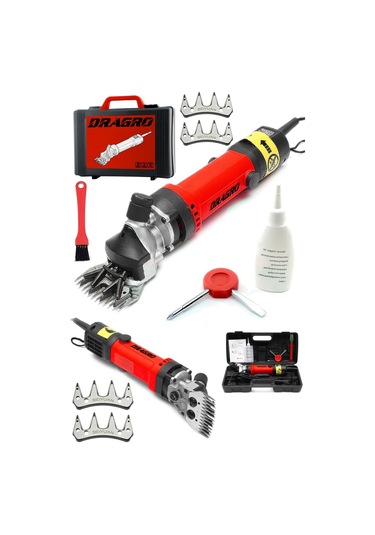 Dragro Alman Drg-4200w Devir Ayarli Bakir Sargili Çelik Şanzuman Koyun Keçi Kirkma Makinesi 4 Üst Bıçak Red