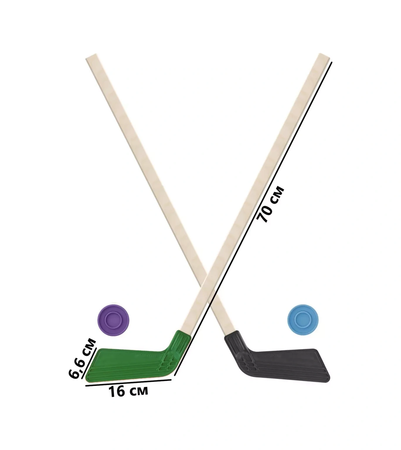 Tebe Igruska Çocuk Hokey Sopası Seti - 2 Adet + 2 Pucks 19111707 Yeşil