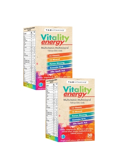 Tabvitamins Vitality Energy 30 Tablet X 2 Adet