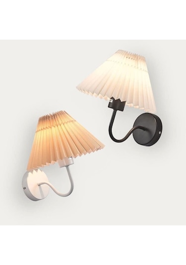 Modern Pileli Kumaş Gölge Duvar Sconce Retro Rustik Duvar Lambası Antik Çiftlik Evi Dekor Duvar Işığı Altın Altın