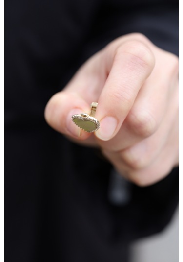 Yenigün Kuyumculuk 14 Ayar Altın Ema Taşlı Kalp Modeli Ajda Ve Kolye Charm Kly33979