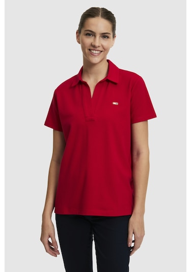 U.S. Polo Assn. U.s. Polo Assn. Kadın Kırmızı Tişört Basic 50323447-vr171 Basıc Kırmızı