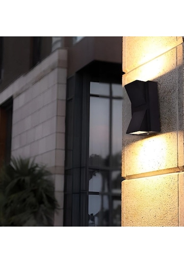 Noas Yl83-6002 Patara 6 Watt Siyah-gold Çift Yönlü Dış Mekan Led Aplik - Gün Işığı 3200k Siyah