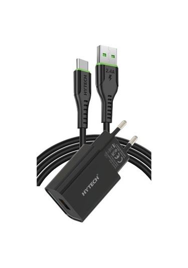 Hytech HY-XE26T Type-C Kablolu 2100MA Ev Şarj 11W + 2,4A Siyah