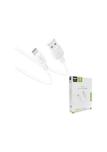 Linktech K448 Strong Micro USB Data/Şarj Kablosu 1mt 2.4A Beyaz
