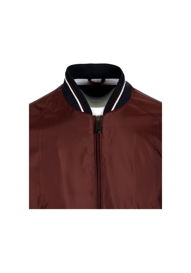 Ncs Jeans Erkek Bordo Ribanalı Slim Fit Bomber Ceket Baharlık Ve Mevsimlik Jeans 4986-Bordo