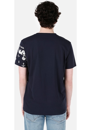 Colins Lacivertvert Erkek Tshirt K.Kol Cl1067707 Q1.V2 Nav Lacivert
