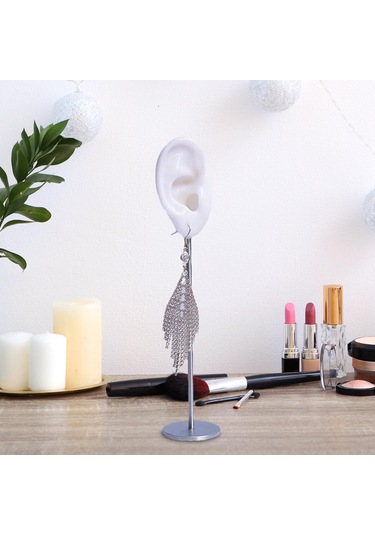 Homyl Küpe Ekran Standları Kulak Şekilli Damızlık Tutucu Beyaz