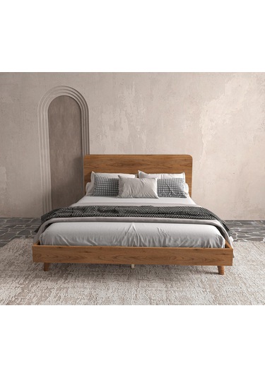 Soft Wood Ahşap Ceviz Karyola Kolay Kurulum-927 Tek Kişilik