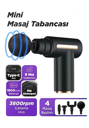 Enshall Ams-6 Darbeli Titreşimli Şarjlı Masaj Cihazı Çok Renkli