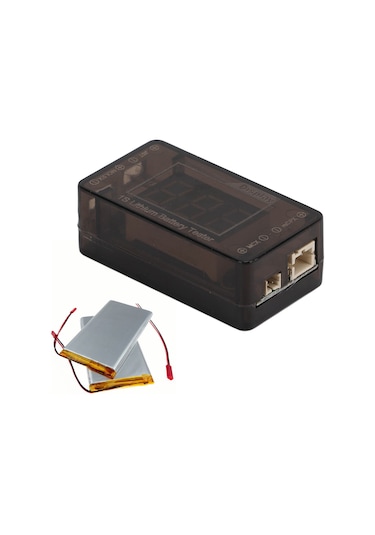 Fosenze 1s Lipo/life/lihv Pil Voltaj Test Cihazı - 4 Farklı Arayüz Jst/molex/mcpx/mcx - 0.36 İnç Kırmızı Ekran - Polarity Koruma Aok-041