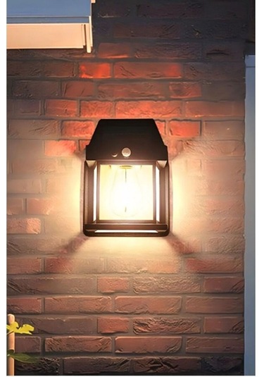 2 Adet Suya Dayanıklı Hareket Sensörlü Güneş Enerjili Solar Led Dış Mekan Bahçe Lambası Siyah
