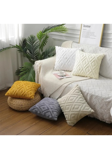 Olanly Yumuşak Minder Örtüsü 45x45 Peluş Yastık Kılıfı Rahat Ev Dekor Atmak Yellow 45x45cm Yellow