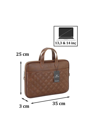 Case Club Macbook Uyumlu Air Pro 13.3" & 14" Inç Uyumlu Taba Laptop Evrak Çantası