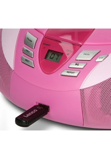 Lenco Scd-37 Usb Pembe - Taşınabilir Fm Radyo Cd Ve Usb Çalar - Pembe