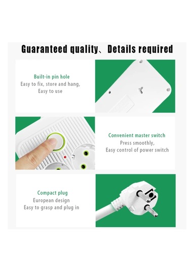 6 Lı Priz 6 Soket 220v 4usb 5v2.1a 1 Pd 2.1a Şarj Çoklu Priz