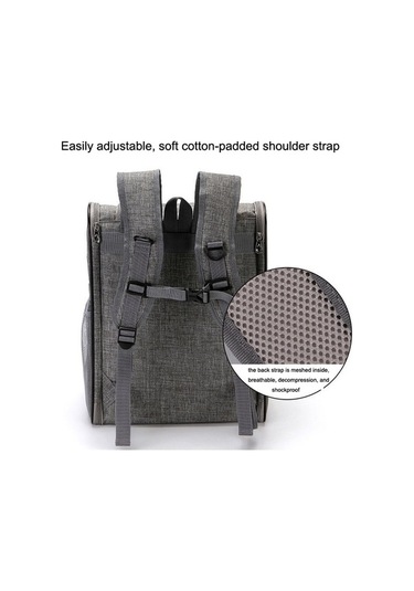 Dm Cbtx Sjbb11 Evcil Hayvan Gezisi Nefes Alabilir Taşıma Çantası Gri