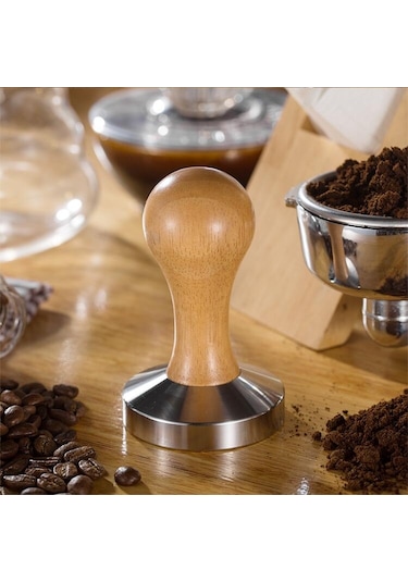 Paslanmaz Çelik Masif Ahşap Kulp Kahve Preslenmiş Toz Çekiç