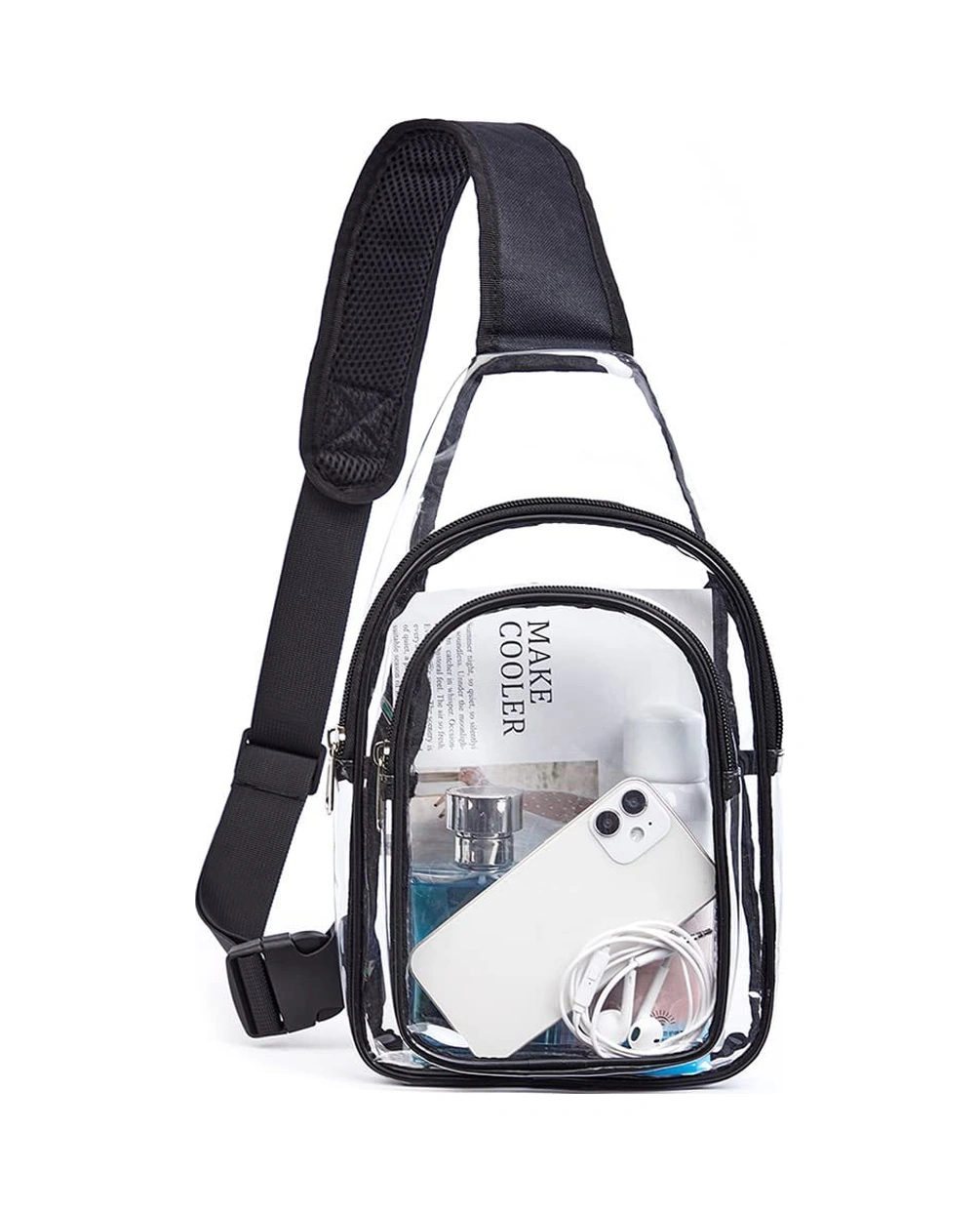 Yuntech01 Pvc Şeffaf Sling Çanta - Su Geçirmez Spor Stadyumu Güvenlik Çantası, Ayarlanabilir Askı, Üniversite Seyahat Çantası Çok Renkli