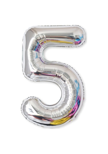 2 Adet 40 İnç Alüminyum Folyo Numarası Balonlar Doğum Günü Düğün Nişan Partisi Dekor Çocuk Topu Malzemeleri 5-gümüş