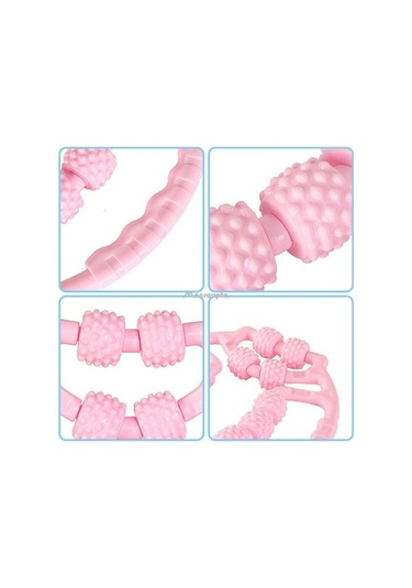 Mavi 12 Tekerlek Halka Kelepçe Bacak Çalıştırıcı Bacak Kas Spor Bel Güzellik Bacak Cihazı Yoga Masaj Silindiri Eğitmen Kas Gevşeme Rulo Mavi