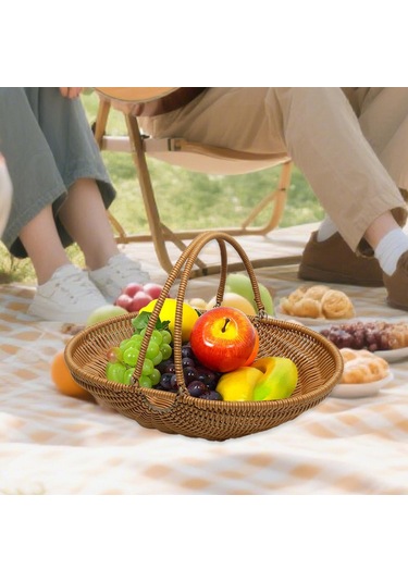 Suntek Sebze Meyve Için Pp Malzeme Piknik Saklama Sepeti Sağlam Kahverengi
