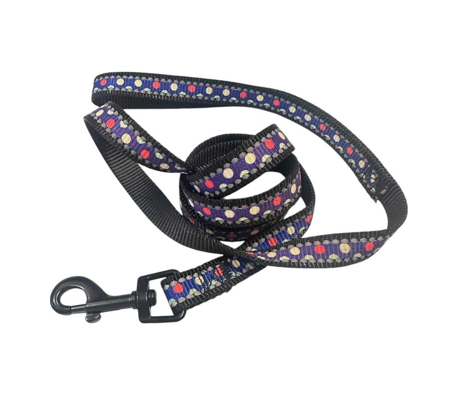 Nunbell Reflektörlü, Noktalı Köpek Gezdirme Tasması 1,5 Cm X 120 Cm Çok Renkli