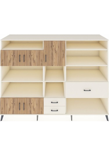 Kronos Dolap 13 Raflı 3 Çekmeceli 5 Kapaklı 220x59x163 Aytaşı-çam Aytaşı-çam/aytaşı