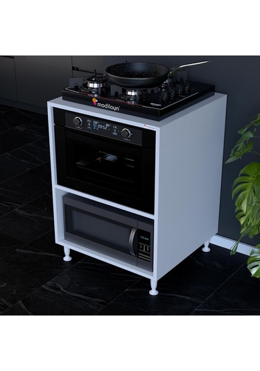 Modilayn Loya 59,6 X 87,4 X 56 Cm Fırın Ve Set Ocak Bölmeli Tezgah Yanı Hazır Mutfak Dolabı
