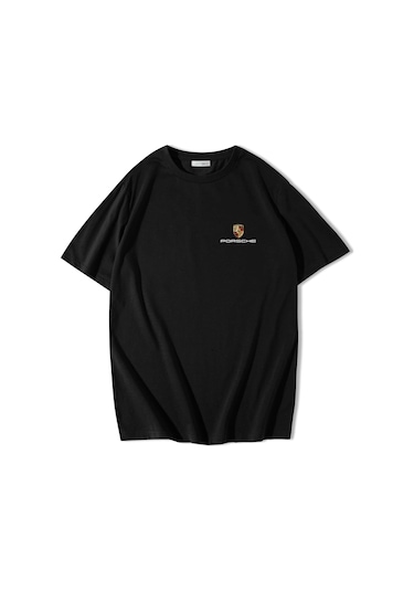 Brz Collection Unisex Oversize Eat Sleep Porsche Repeat T-shirt-siyah Siyah