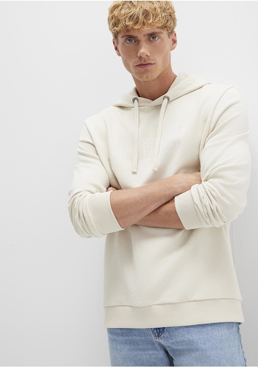 Mavi - Mavi Logo Baskılı Kapüşonlu Bej Sweatshirt 065606-70134 Bej